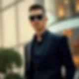 Sophisticated Black Suit Look Elegant black suit ensemble with a black shirt