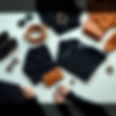 Exploring Diverse Style Options for the Black Sweater A flat lay of different styles of black sweaters with accessories.