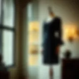 Elegant black vintage dress displayed on a mannequin