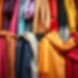 A diverse array of solid color scarves arranged elegantly