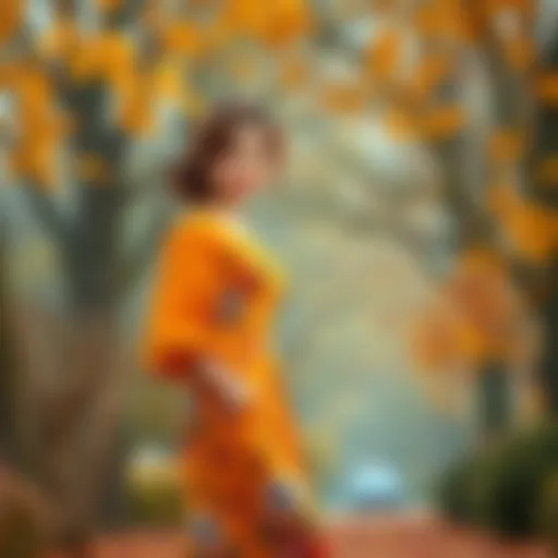 Chic Autumn Fashion Inspiration Elegant autumn dress in vibrant fall colors