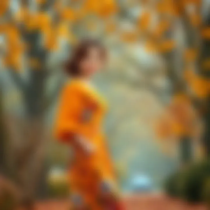 Chic Autumn Fashion Inspiration Elegant autumn dress in vibrant fall colors