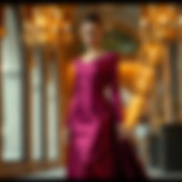 Sophisticated Long-Sleeved Gown in Luxurious Fabric Sophisticated long-sleeved gown in a luxurious fabric