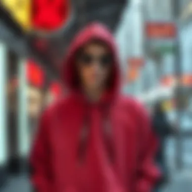 Chic Sport Hoodie in Urban Fashion Stylish sport hoodie in urban setting