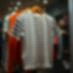 Classic striped t-shirt on display