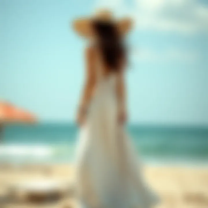 Stylish beachwear showcasing a flowy maxi dress