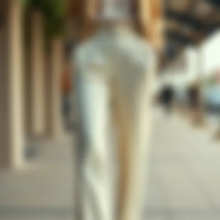 Elegance Redefined Stylish cream trousers with a sleek design