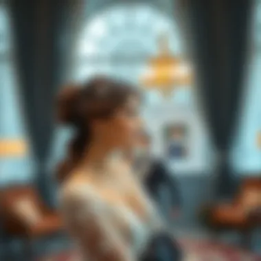 Stylish engagement dress fitting