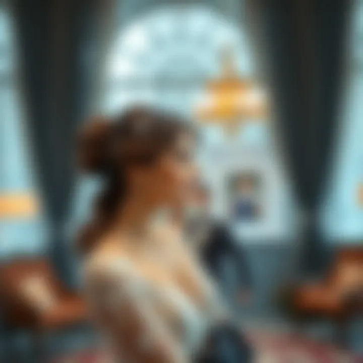 Stylish engagement dress fitting