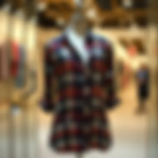 Trendy Plaid Tunic Display Stylish plaid tunic on a mannequin
