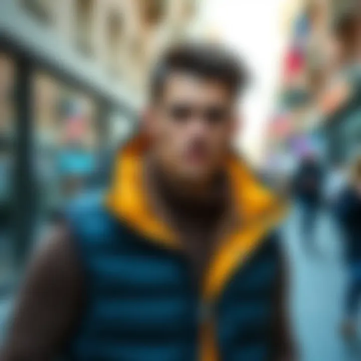 Modern Fashion Trends with Puffer Vests Stylish puffer vest on a male model showcasing modern fashion trends