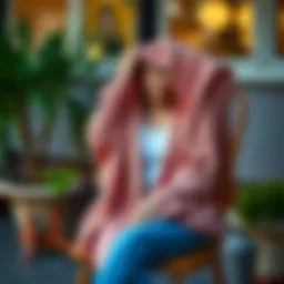 Stylish summer cardigan draped over a chair