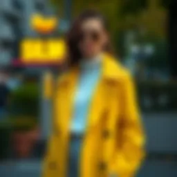 Stylish yellow coat outfit