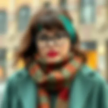 Layering Styles with Water Green Sweater A cozy water green sweater layered with a chic coat and a scarf for a trendy winter look.