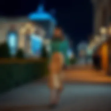 Evening Elegance with Water Green Sweater An elegant evening look showcasing a water green sweater with a sophisticated skirt and heels.