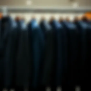Exploring Various Suit Cuts Different suit cuts displayed on hangers