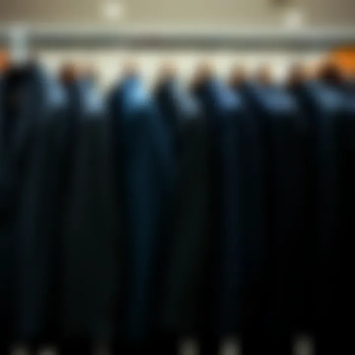 Exploring Various Suit Cuts Different suit cuts displayed on hangers