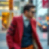 Stylish sweater and shirt combination for cold weather