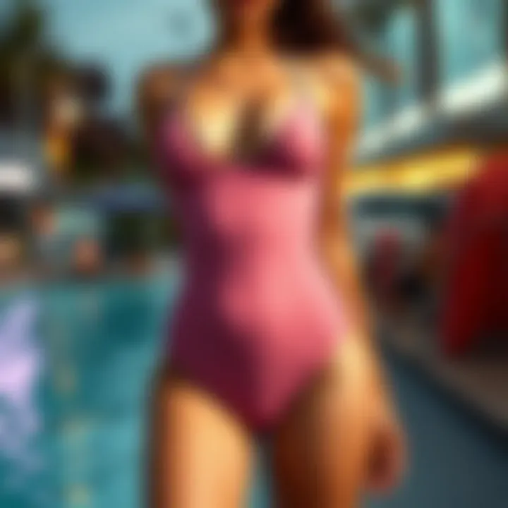 Stylish Swimsuit Highlighting Body Contours Stylish swimsuit showcasing body contours