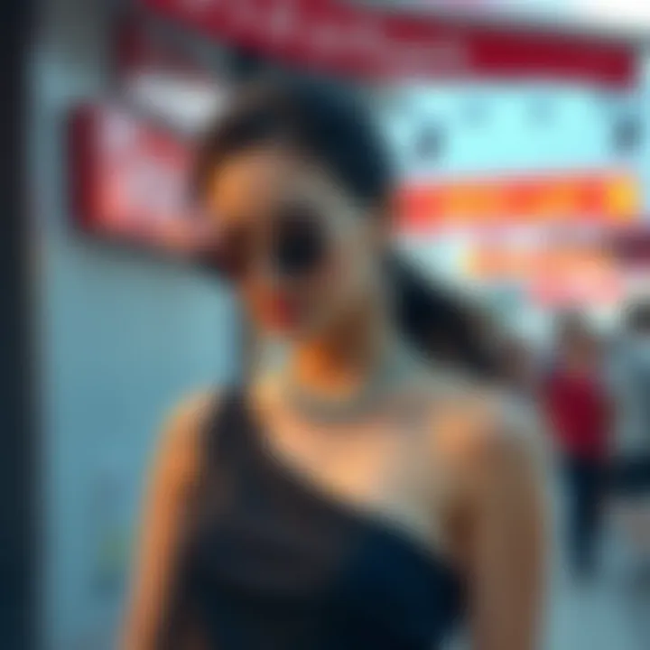 Stylish Accessories Stylish accessories paired with a one-shoulder dress