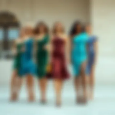 Diverse Body Types Different body types wearing one-shoulder dresses