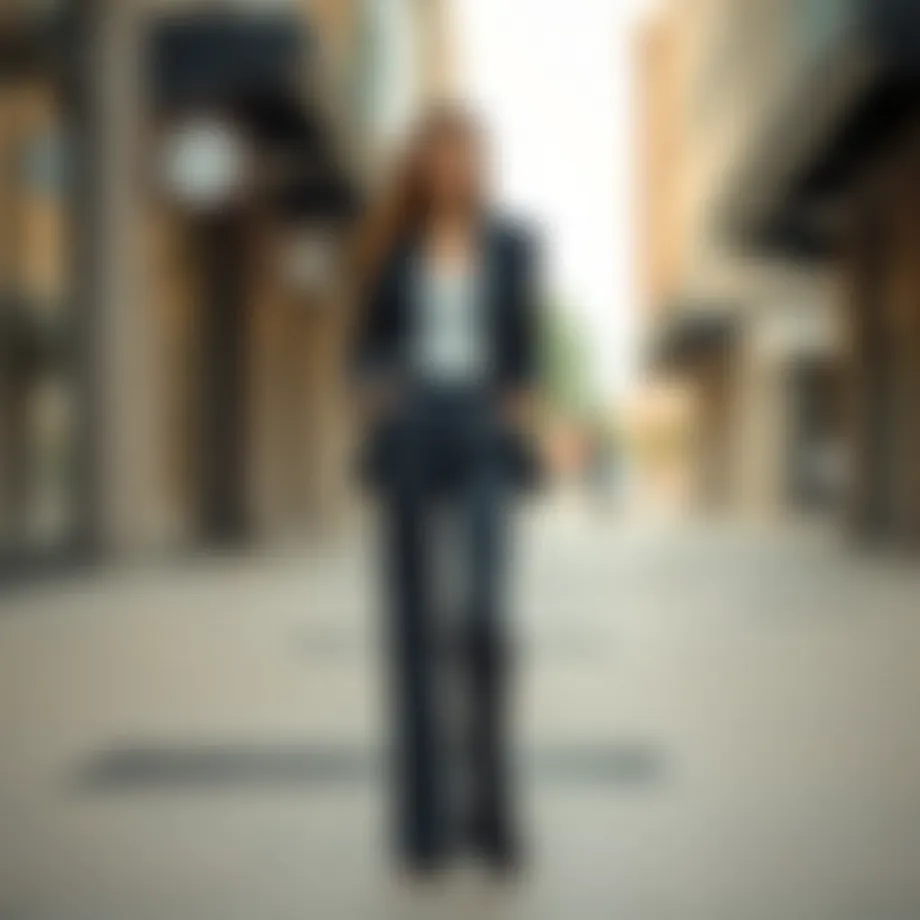 Elegant outfit featuring wide-leg trousers and a blazer