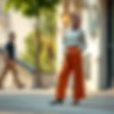 Fusion of Style and Comfort in Modest Trousers Elegant modest trousers showcasing the fusion of style and comfort