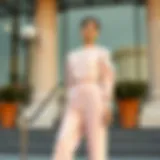 Elegant Two-Piece Outfit in Soft Pastel Colors Elegant two-piece outfit in soft pastel colors