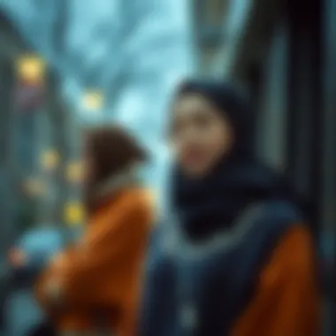 Layered looks with hijab sweaters suitable for transitional seasons