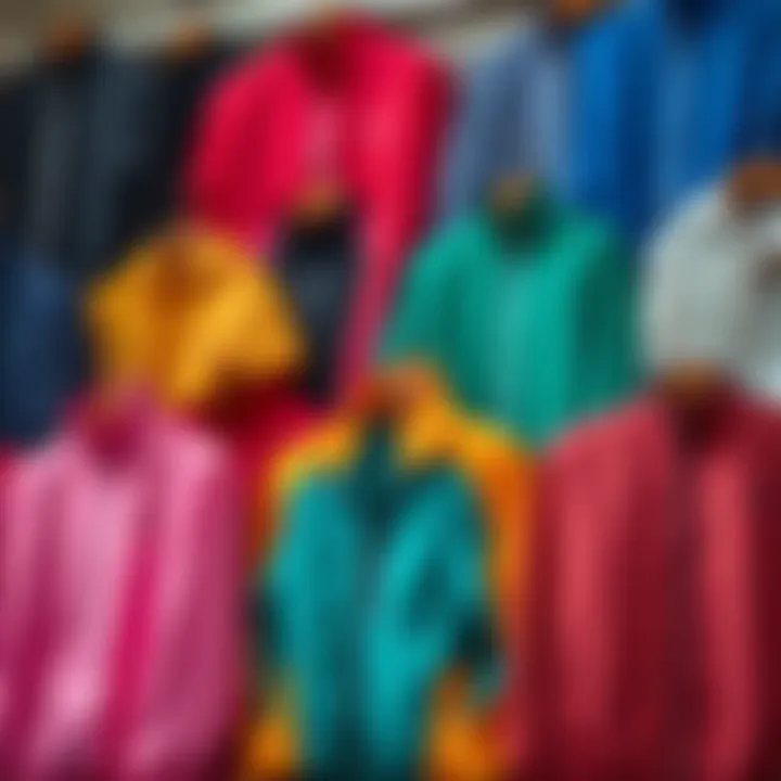 Colorful Collection of Modest Sports Jackets A collection of stylish modest sports jackets in various colors