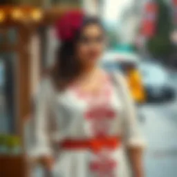 Elegant plus-size tunic showcasing contemporary fashion trends