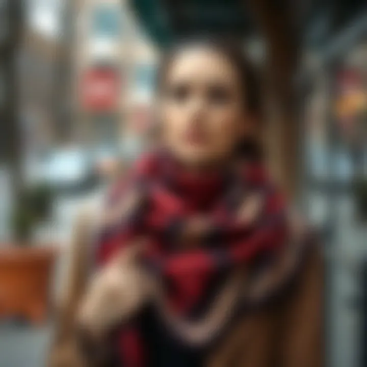 Seasonal Transition with Tivil Scarf Stylish woman layering a tivil scarf for a seasonal transition