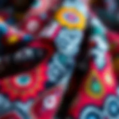 Intricate Tivil Scarf Patterns Close-up of tivil scarf patterns showcasing intricate designs