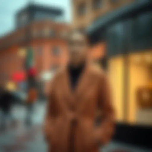 Elegant Tofisa coat in urban setting