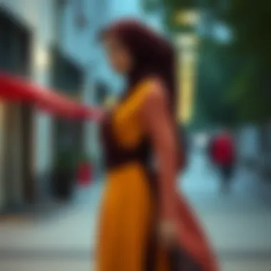 Trendy hijab dress featuring a unique silhouette and fabric mix