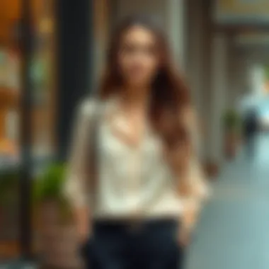 Fashionable Ensemble Inspiration Trendy outfit combination featuring a chiffon blouse and tailored trousers