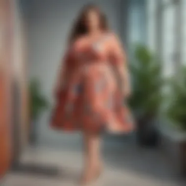 Trendy plus-size dress in a fashion setting