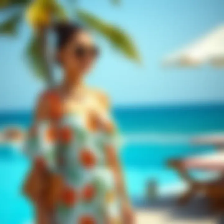 Stylish Tunic Swimwear Paired with Summer Accessories Stylish tunic swimwear paired with summer accessories