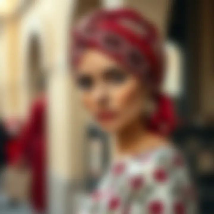 Elegant turban style showcasing intricate patterns