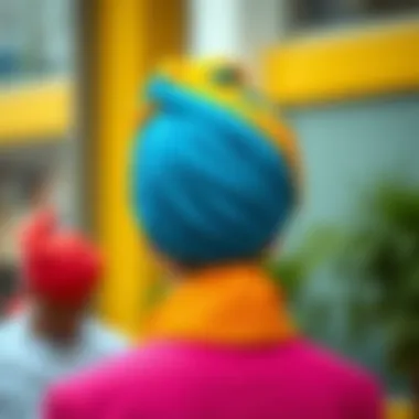 Modern turban design in vibrant colors