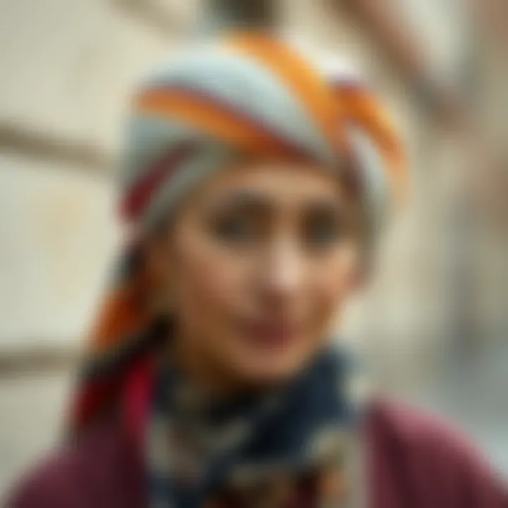 Traditional turban style reflecting cultural heritage