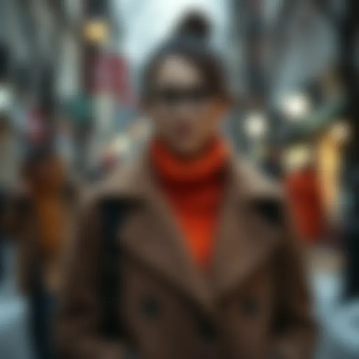 Layering with Orange Turtleneck for Winter Fashionable layering with an orange turtleneck in winter