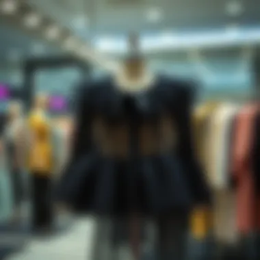 Seasonal Trends in Tulle Fashion Fashionable tulle jacket displayed in a seasonal collection display