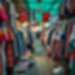 Vibrant local clothing market in Usak showcasing diverse styles