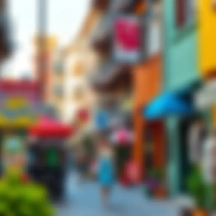 Colorful street view of Usak showcasing local fashion boutiques