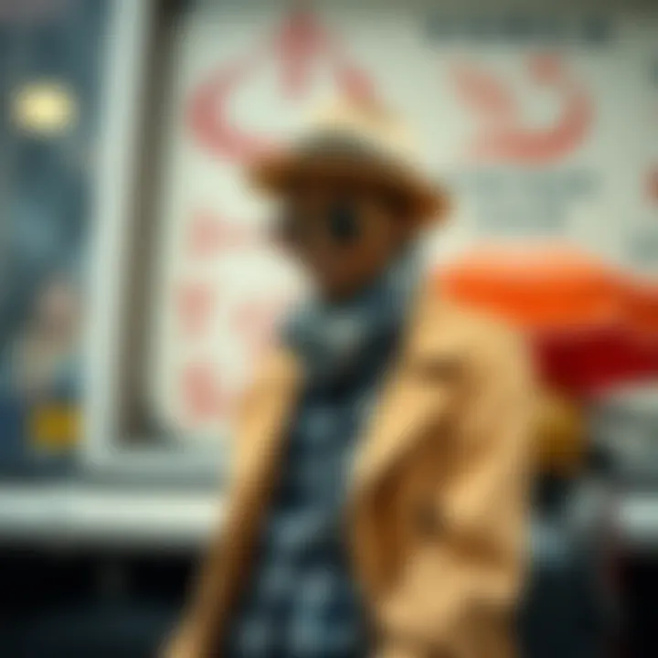 Contemporary Vintage Fashion Blend A stylish individual wearing a mix of vintage and modern clothing, representing contemporary vintage fashion.