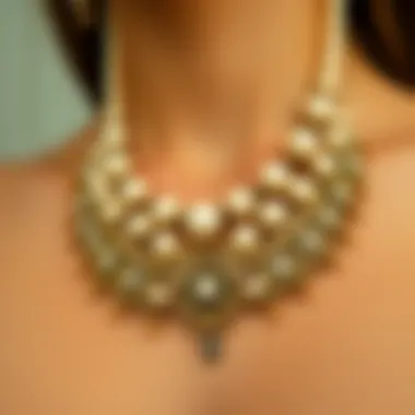 Vintage-inspired pearl necklace with intricate detailing