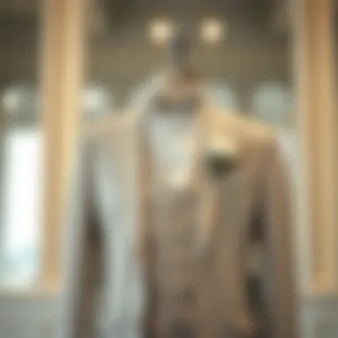 Elegant wedding suit on a mannequin