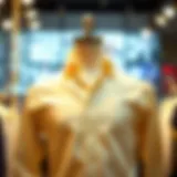 A stylish collarless shirt on a mannequin, showcasing its elegant design