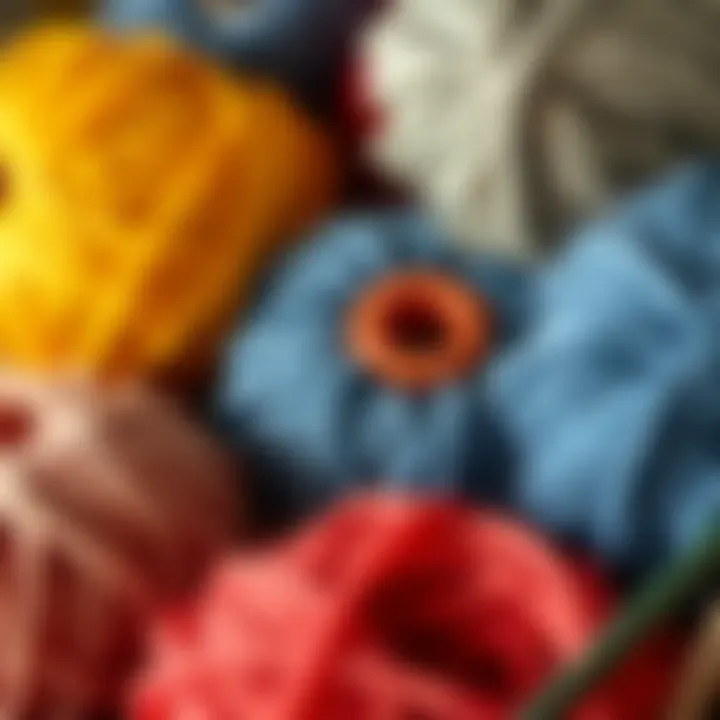 Yarn Balls for Crafting Knitted Berets A close-up of yarn balls used for knitting berets
